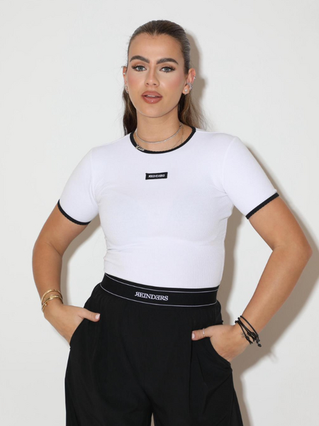 Reinders Reinders Ribb Top - White Reinders Ribb Top - White