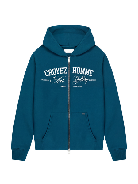 Croyez Croyez Art Gallery Zip Hoodie - Dark Teal
