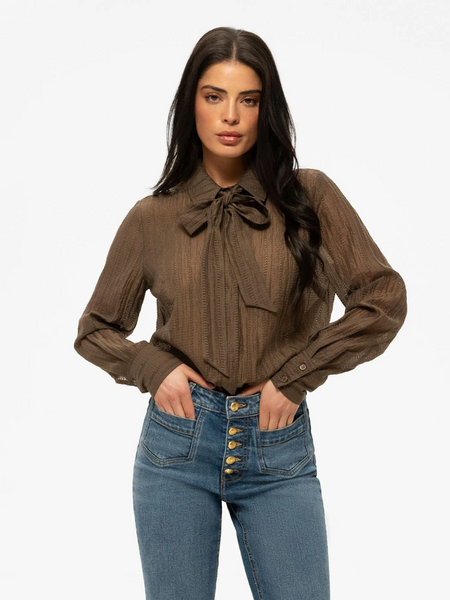 Fifth House Myra Blouse - Slate Brown