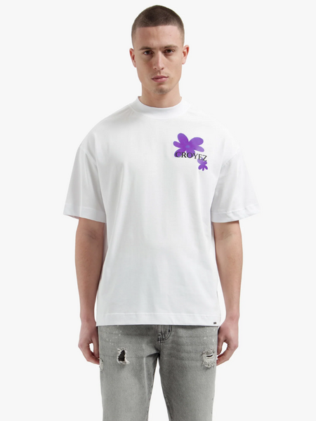 Croyez Croyez Botanique T-Shirt - White/Dark Purple