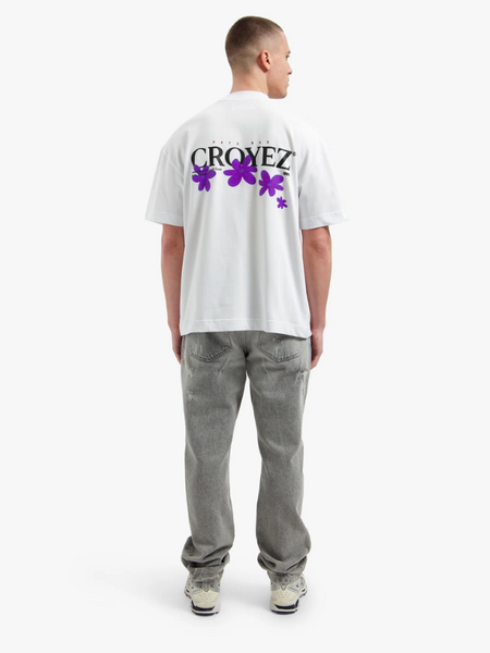 Croyez Croyez Botanique T-Shirt - White/Dark Purple