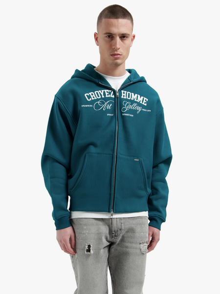 Croyez Croyez Art Gallery Zip Hoodie - Dark Teal