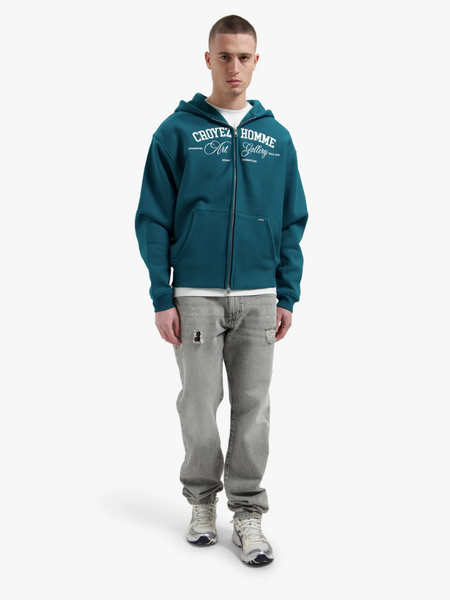 Croyez Croyez Art Gallery Zip Hoodie - Dark Teal