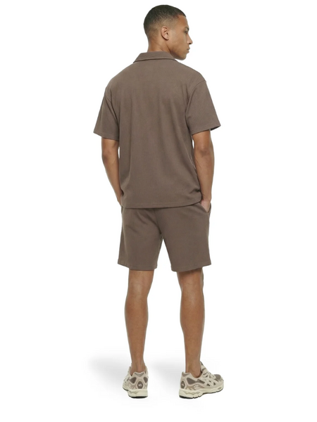 Malelions Malelions Ribbed Camp Collar Shirt - Brown