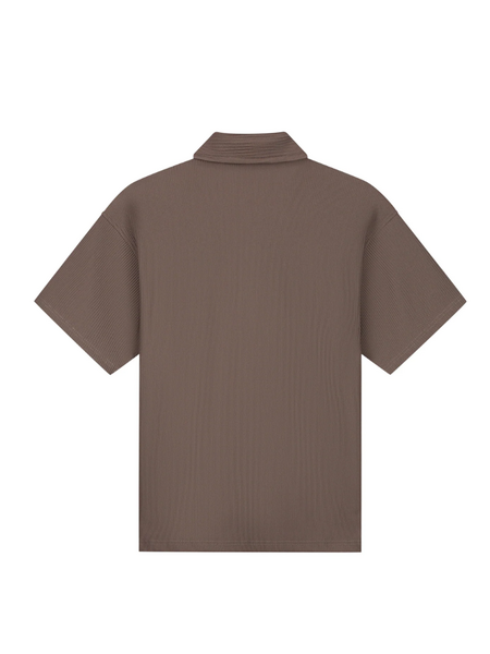 Malelions Malelions Ribbed Camp Collar Shirt - Brown