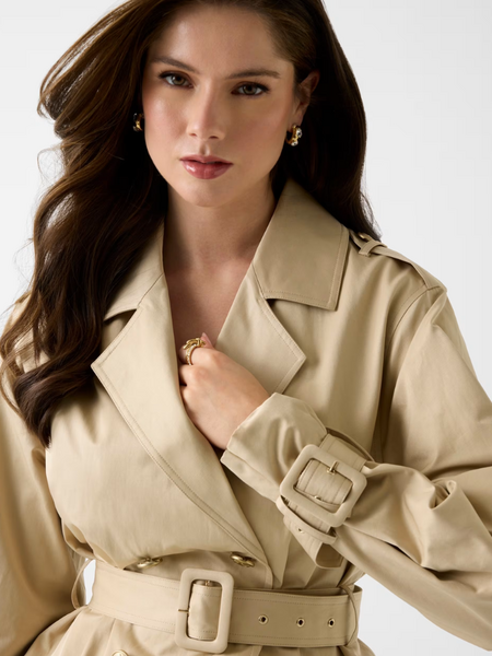 Guess Guess Fatou Crop Trench JK - Safari Tan