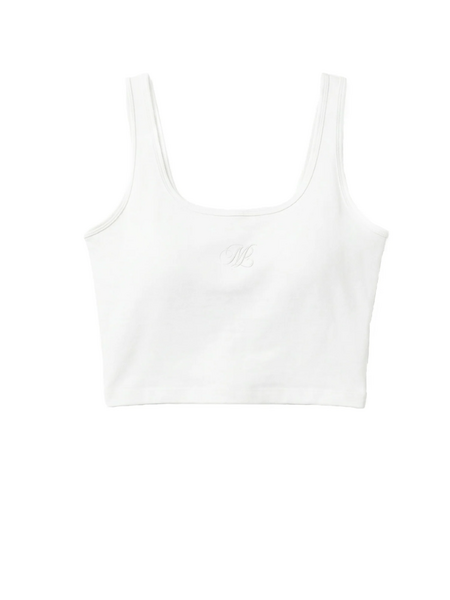 Malelions Women Cropped Emblem Tank Top - White
