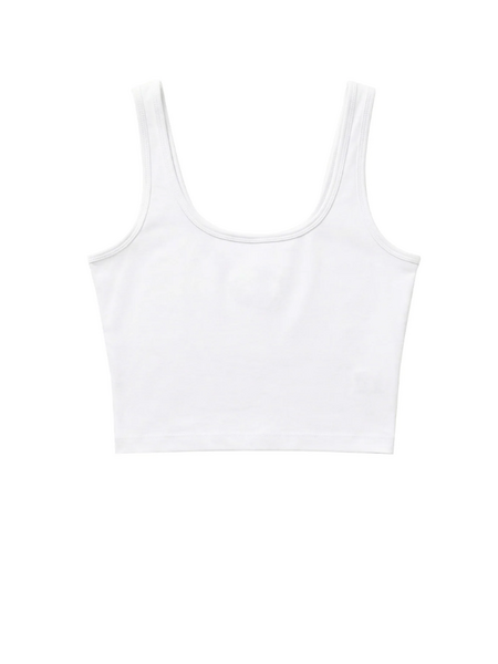 Malelions Women Cropped Emblem Tank Top - White