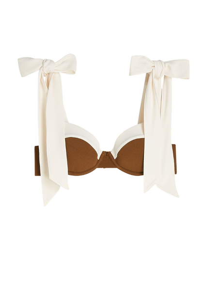 Josh V Josh V Kalila Bikini Top - Brown Ecru