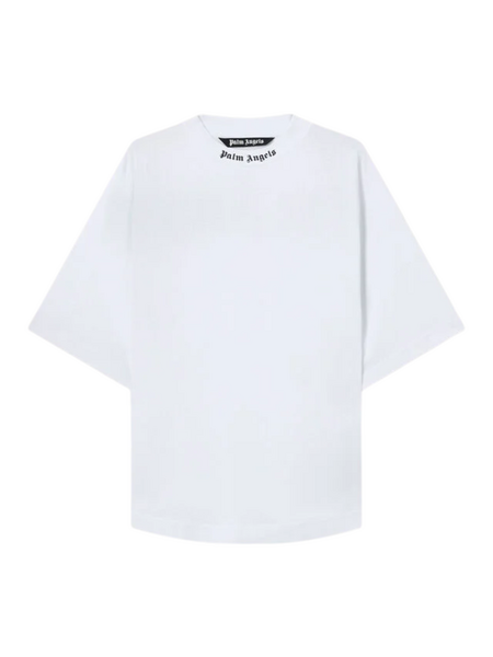 Palm Angels Classic Logo Logo Over Tee - White Black