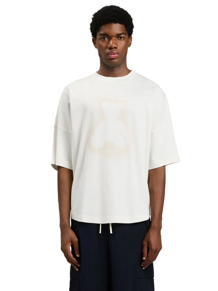 Palm Angels Spray Bear Over Tee - Off White Light Grey