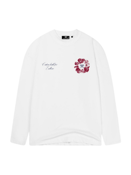 JorCustom JorCustom Women Flowers Longsleeve T-Shirt - White