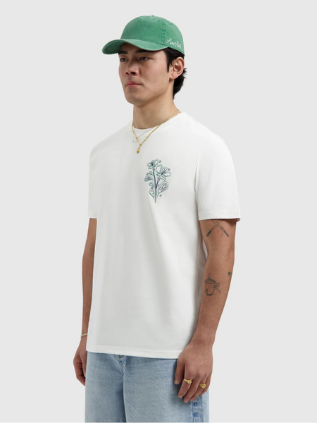 Pure Path Embroidered Flower T-shirt - off white