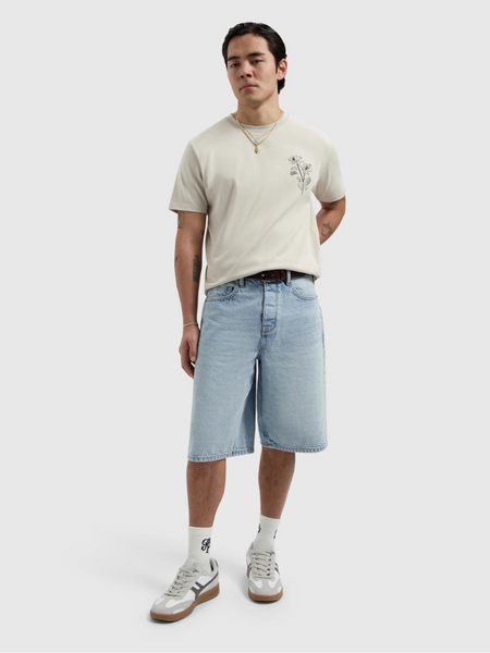 Pure Path Embroidered Flower T-shirt - Sand