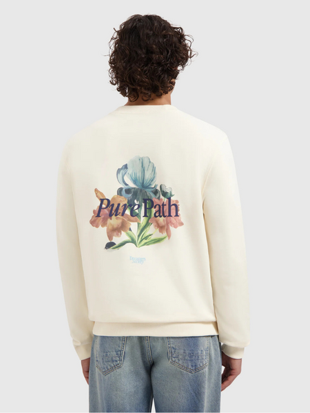 Pure Path Trio of Flowers Crewneck - Ecru