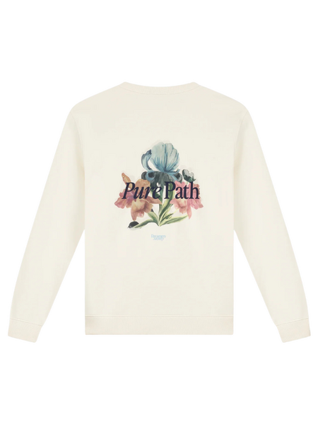 Pure Path Pure Path Trio of Flowers Crewneck - Ecru