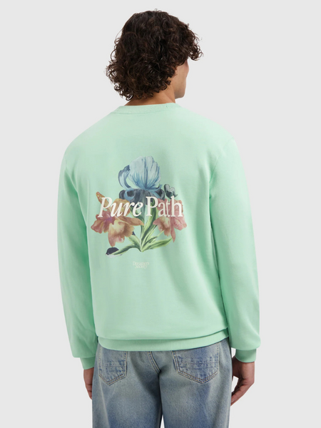 Pure Path Trio of Flowers Crewneck - Mint