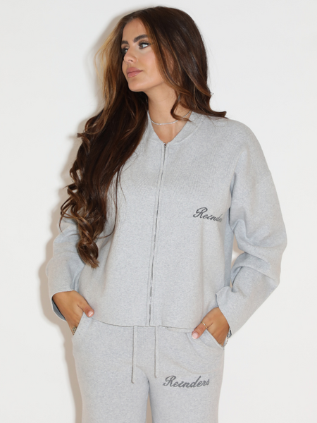 Reinders Reinders Lounge Zipper Cardigan - Light Grey Melange