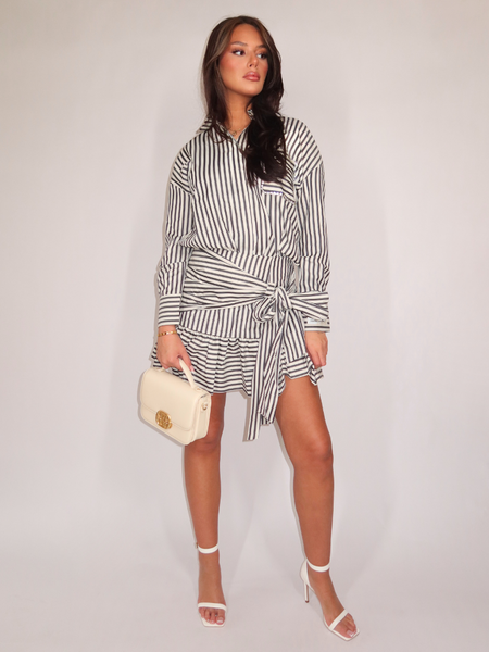 Josh V Hollis Skirt - Dark Blue Stripe