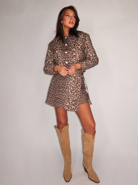 Josh V Josh V Nadine Bomber - Leopard Brown