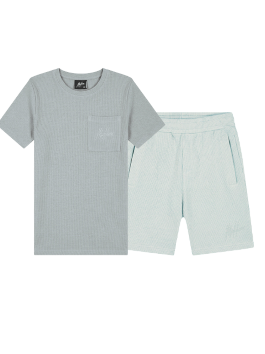 Malelions Malelions Kids Waffle Combi-Set - Ocean Grey