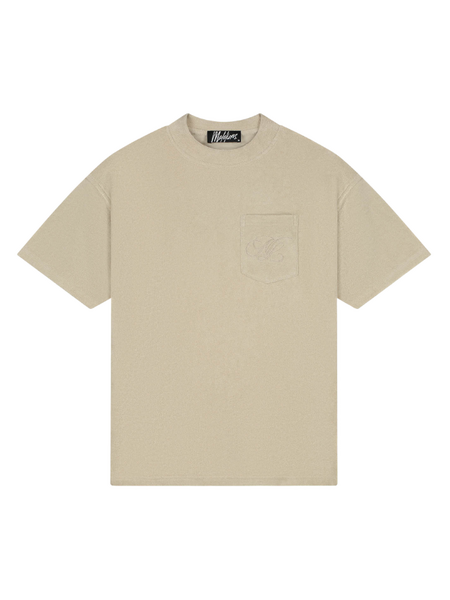 Malelions Malelions Emblem Towelling T-Shirt - Light Taupe