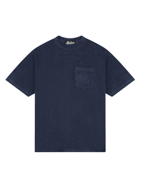 Malelions Malelions Emblem Towelling T-Shirt - Navy