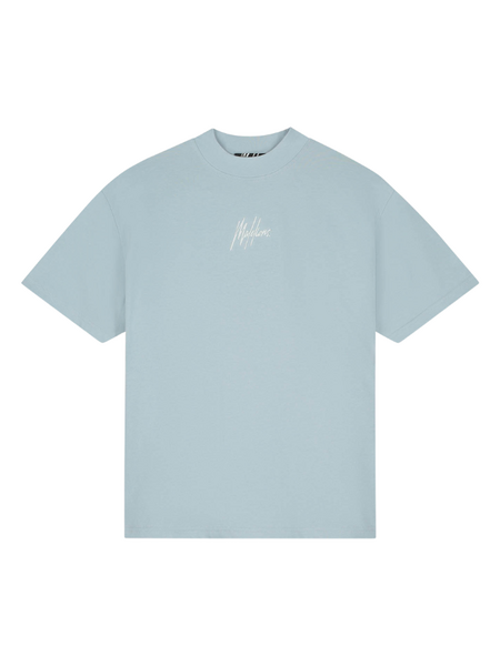 Malelions Malelions Oversized Striped Signature T-Shirt  - Ice Blue