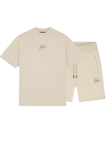 Malelions Striped Signature Combi-Set - Light Taupe