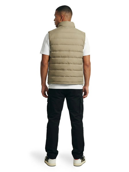 Malelions Malelions Placket Padded Vest - Sage Brown