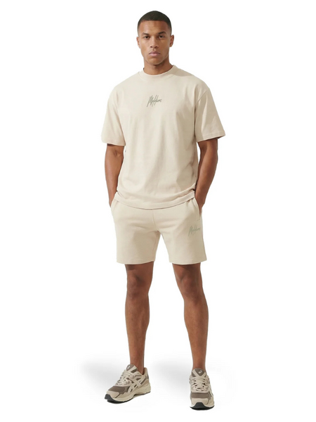 Malelions Striped Signature Short - Light Taupe