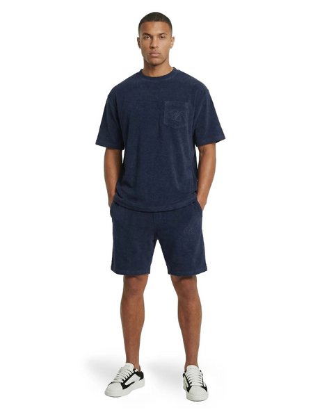 Malelions Malelions Emblem Towelling T-Shirt - Navy