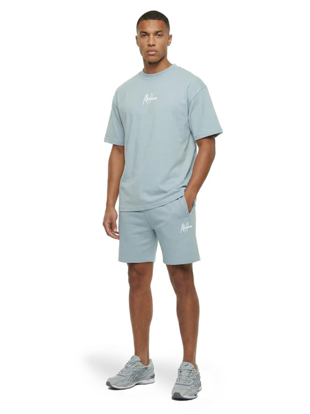 Malelions Oversized Striped Signature T-Shirt  - Ice Blue