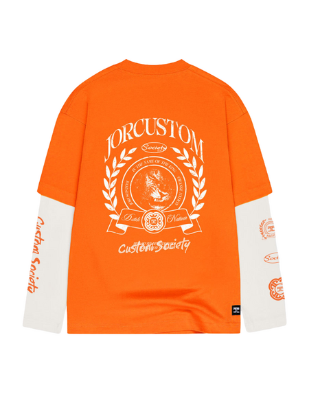 JorCustom JorCustom DutchNation Double Layered Longsleev - Oranje/Wit