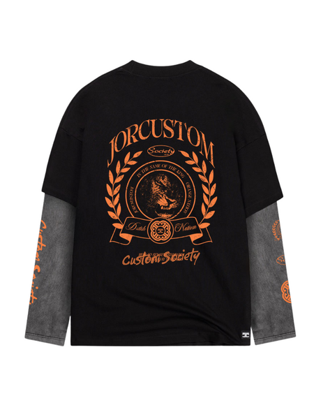 JorCustom PRE-ORDER JorCustom DutchNation Double Layered Longsleev - Black-Acid