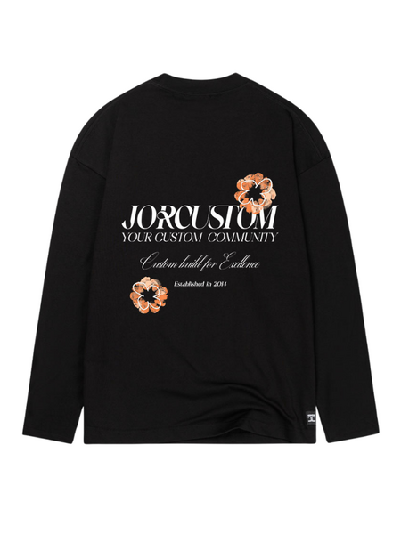 JorCustom JorCustom KD-Flowers Longsleeve T-Shirt - Black