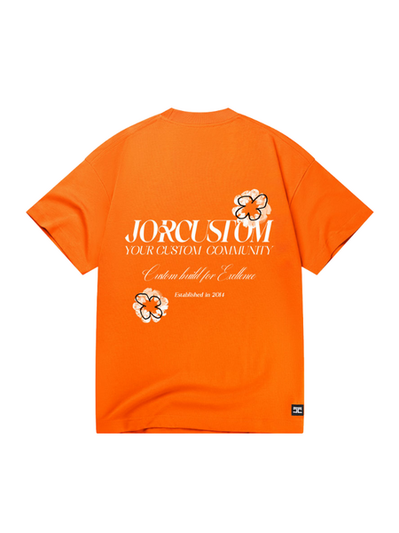 JorCustom PRE-ORDER JorCustom KD-Flowers Loose Fit T-Shirt - oranje