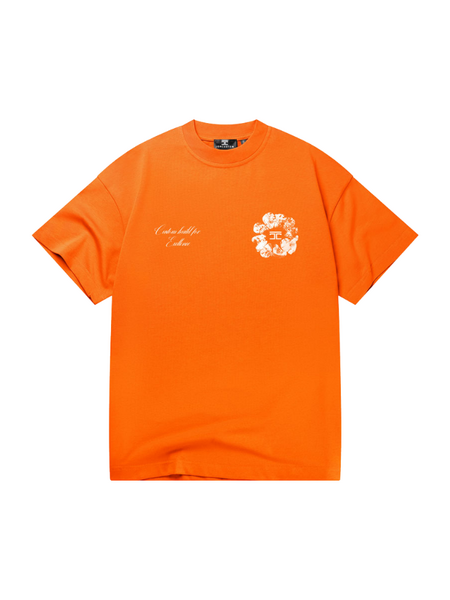 JorCustom PRE-ORDER JorCustom KD-Flowers Loose Fit T-Shirt - oranje