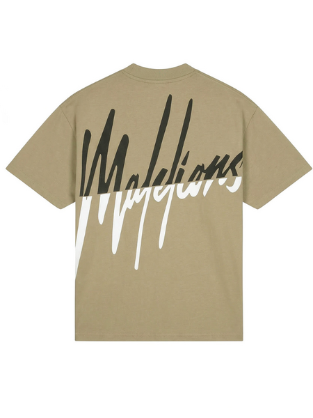 Malelions Oversized Split T-Shirt - Sand