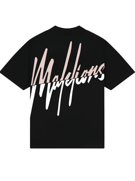 Malelions Oversized Split T-Shirt - Black