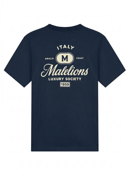 Malelions Luxury Stamp T-Shirt - Navy