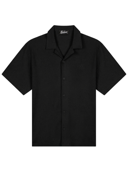Malelions Emblem Seersucker Shirt - Black