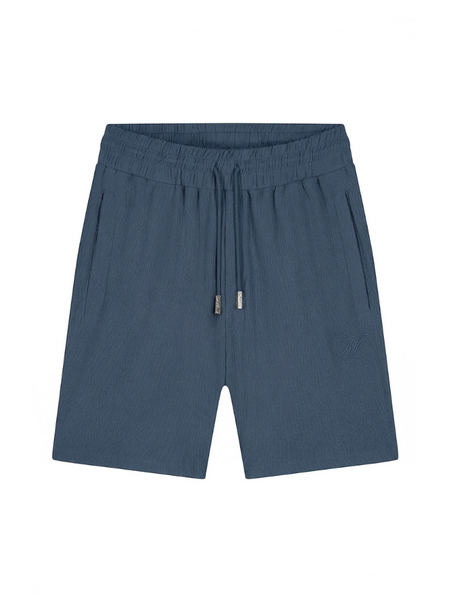 Malelions Emblem Seersucker Short - Navy