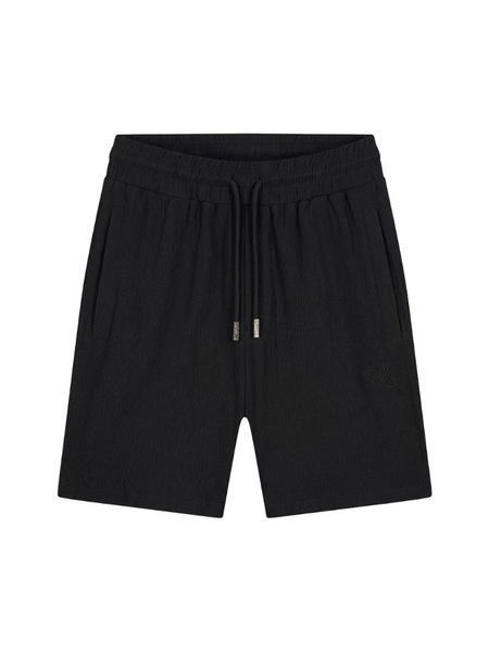 Malelions Emblem Seersucker Short - Black
