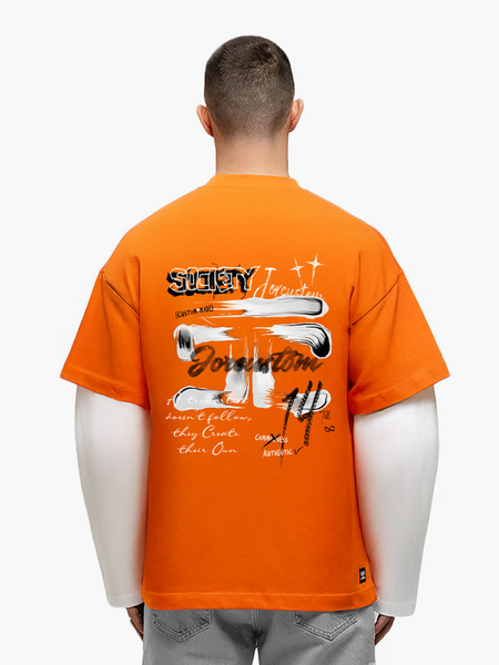 PRE-ORDER JorCustom KD-Artist2.0 Double Layered Longslee - Orange/White