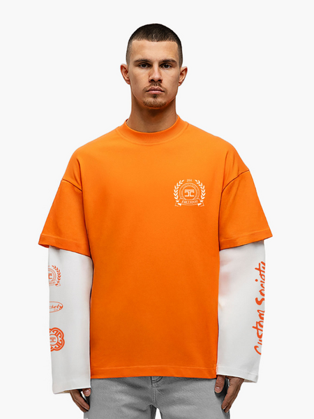 JorCustom PRE-ORDER JorCustom DutchNation Double Layered Longsleev - Oranje/Wit