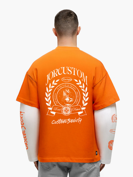 PRE-ORDER JorCustom DutchNation Double Layered Longsleev - Oranje/Wit