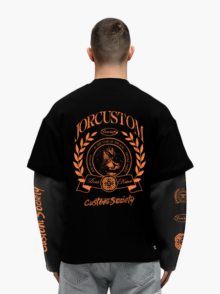 JorCustom DutchNation Double Layered Longsleev - Black-Acid
