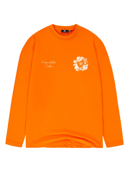 JorCustom PRE-ORDER JorCustom KD-Flowers Longsleeve T-Shirt - oranje