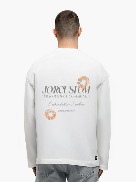 JorCustom KD-Flowers Longsleeve T-Shirt - White